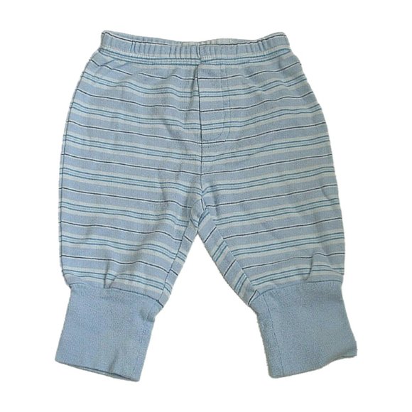 Carters Child of Mine Sweatpants Boys Size 0-3M Blue White Stripe Elastic Jogger - Picture 1 of 5